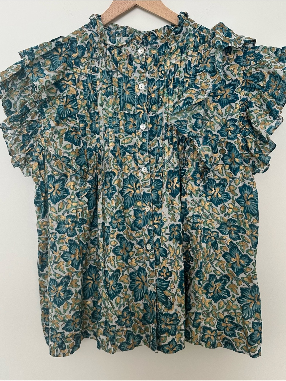 Oliphant Pintuck Ruffle Top - Picture 7 of 12